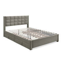 Load image into Gallery viewer, Denali Queen Bed Frame with 4 Drawers - Light Grey