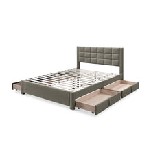 Load image into Gallery viewer, Denali Queen Bed Frame with 4 Drawers - Light Grey