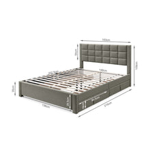 Load image into Gallery viewer, Denali Queen Bed Frame with 4 Drawers - Light Grey