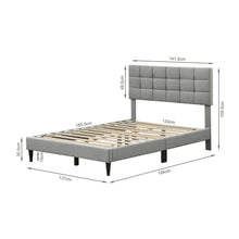 Load image into Gallery viewer, Aspen Double Fabric Bed Frame - Stone