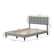 Load image into Gallery viewer, Aspen Queen Fabric Bed Frame - Stone