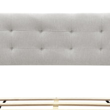 Load image into Gallery viewer, Mitre Queen Fabric Bed Frame - Stone