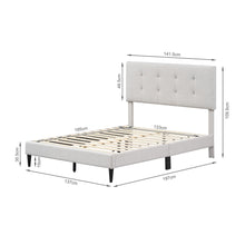 Load image into Gallery viewer, Mitre Double Fabric Bed Frame - Stone