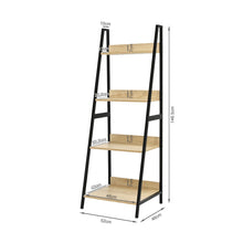 Load image into Gallery viewer, Trestle 4 Tier Ladder Storage Shelf - Oak