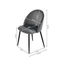 Load image into Gallery viewer, Avela Velvet Dining Chair - Set of 4 - Dark Grey