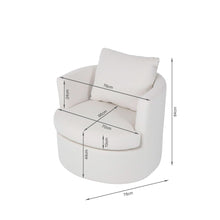 Load image into Gallery viewer, Luva Velvet Swivel Armchair - Cream