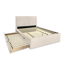 Load image into Gallery viewer, Tasman Queen with Single Trundle Bed Frame - Oat