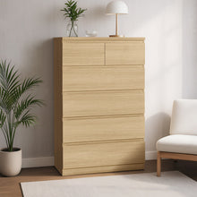 Load image into Gallery viewer, Tongass 6 Drawer Tallboy - Oak