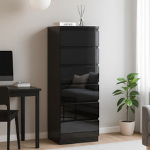 Load image into Gallery viewer, Angeles High Gloss 6 Drawer Slim Tallboy - Black