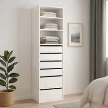 Load image into Gallery viewer, Payette 6 Drawer & 3 Shelf Wardrobe - White