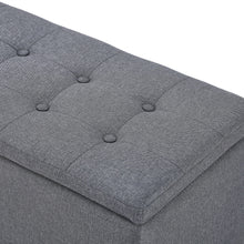 Load image into Gallery viewer, Alexander Linen Storage Ottoman Bench - Dark Grey