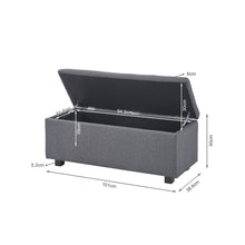 Load image into Gallery viewer, Alexander Linen Storage Ottoman Bench - Dark Grey