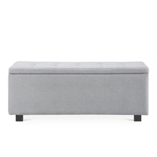 Load image into Gallery viewer, Alexander Linen Storage Ottoman Bench - Light Grey