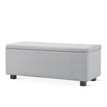 Load image into Gallery viewer, Alexander Linen Storage Ottoman Bench - Light Grey