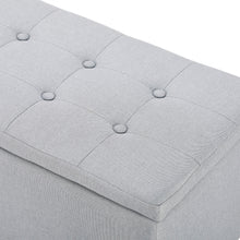 Load image into Gallery viewer, Alexander Linen Storage Ottoman Bench - Light Grey