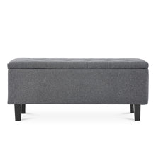 Load image into Gallery viewer, Sebastian Linen Storage Ottoman Bench - Grey