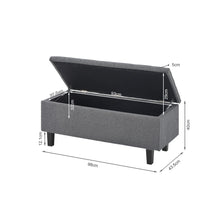 Load image into Gallery viewer, Sebastian Linen Storage Ottoman Bench - Grey