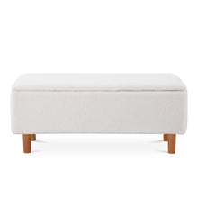 Load image into Gallery viewer, Theodore Boucle Storage Ottoman Bench - White