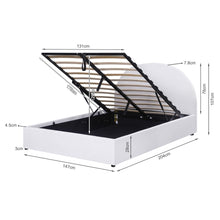 Load image into Gallery viewer, Isabella Teddy Boucle Double Gas Lift Bed Frame - White