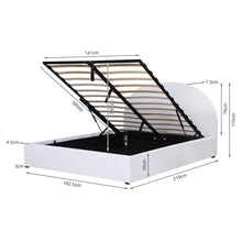 Load image into Gallery viewer, Isabella Teddy Boucle Queen Gas Lift Bed Frame - White
