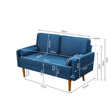 Load image into Gallery viewer, Alaina Velvet 2 Seater Sofa - Blue