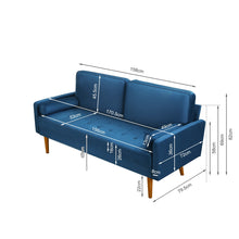 Load image into Gallery viewer, Alaina Velvet 3 Seater Sofa - Blue