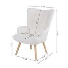 Load image into Gallery viewer, Emma Boucle Armchair with Ottoman - White
