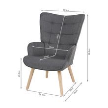 Load image into Gallery viewer, Emma Linen Armchair with Ottoman - Grey