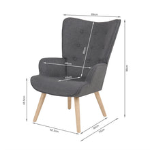 Load image into Gallery viewer, Olivia Linen Armchair with Ottoman - Grey