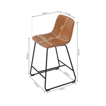 Load image into Gallery viewer, Luke PU Leather Bar Stool - Set of 2 - Orange