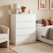 Load image into Gallery viewer, Tongass Wooden Tallboy 5 Drawers - White