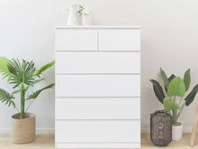 Load image into Gallery viewer, Tongass Wooden Tallboy 6 Drawers - White