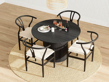 Load image into Gallery viewer, Winter Rope Seat Dining Chair Wishbone Chair Replica - Set of 2 - Black