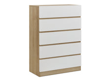 Load image into Gallery viewer, Harris 5 Drawers Tallboy - Oak + White
