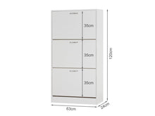 Load image into Gallery viewer, Matilda 3 Drawer Shoe Cabinet Storage Rack - White