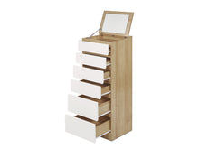 Load image into Gallery viewer, Harris 6 Drawer Tallboy with Mirror - Oak + White
