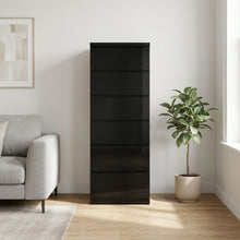 Load image into Gallery viewer, Angeles High Gloss 6 Drawer Slim Tallboy - Black