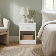 Load image into Gallery viewer, N-23530-clayton-bedside-table-with-1-drawer-white -2601087