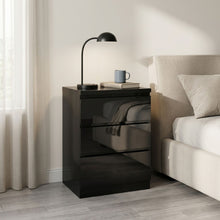 Load image into Gallery viewer, Angeles High Gloss Bedside Table with 3 Drawers - Black