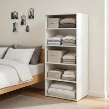 Load image into Gallery viewer, N-23957-payette-5-shelf-wardrobe-white-2601097