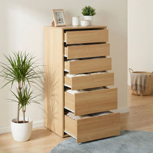 Load image into Gallery viewer, Payette 6 Drawer Wardrobe - Oak