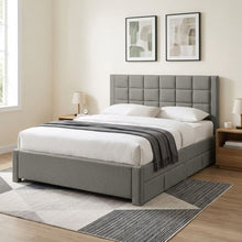 Load image into Gallery viewer, N-24124-denali-queen-bed-frame-with-4-drawers-light-grey-2601096