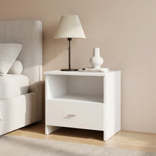 Load image into Gallery viewer, N-22101-makalu-wooden-bedside-table-with-1-drawer-white-3