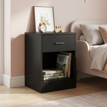 Load image into Gallery viewer, N-23531-clayton-bedside-table-with-1-drawer-black -2601095