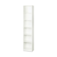 Load image into Gallery viewer, Nivo 6 Tier Slim Bookshelf Display Shelf - White
