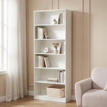 Load image into Gallery viewer, Nivo 6 Tier Bookshelf Display Shelf - White