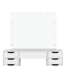Load image into Gallery viewer, Lustra 2 Piece Dressing Table with Mirror &amp; Stool Set - White