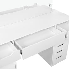 Load image into Gallery viewer, Lustra 2 Piece Dressing Table with Mirror &amp; Stool Set - White