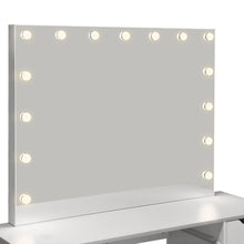 Load image into Gallery viewer, Lustra 2 Piece Dressing Table with Mirror &amp; Stool Set - White