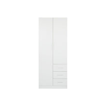 Load image into Gallery viewer, 23100_tongass_2_door_wardrobe_with_3_drawers_-_white_3_ea9493fb-3a7b-4b89-954a-0ad787b218ca